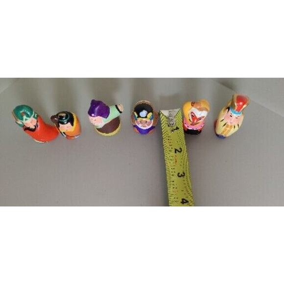 VTG Figurines Gods Good Luck Six Lucky 2” Clay Hand Painted RARE Chinese Clay - Picture 15 of 16